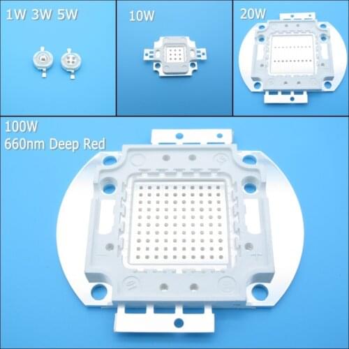 High Power 660nm Deep Red LED Grow Chip 1W 3W 5W 10W 20W 30W 50W 100W COB LED Beads for LED Plant Grow Light DIY