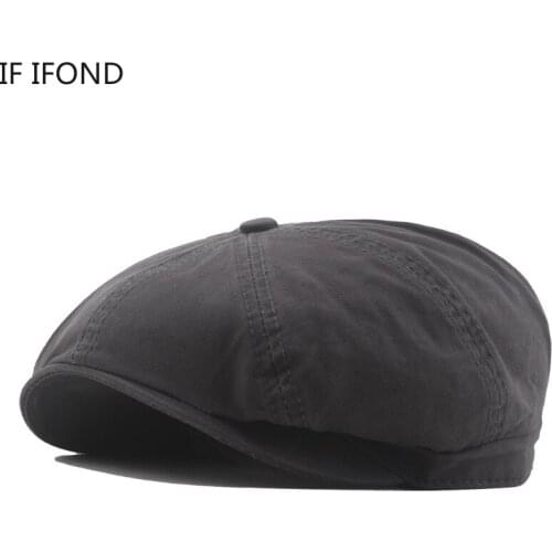 Men Adjustable Beret Caps Newsboy Hats Retro British Autumn Vintage Womens Herringbone Solid Flat octagonal hats