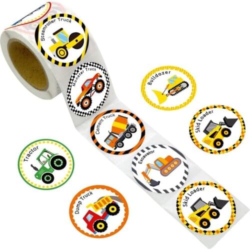 6 style of car reward stickers for kids 1 inch adhesive label sticker for children diary notebook decoration stationery stickers