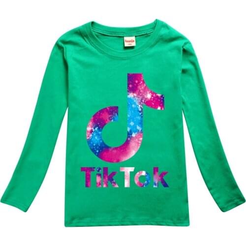 Autumn Fashion Cotton Long Sleeves Kids Clothing Girls Clothes Cartoon Tik Tok Print Baby Boys School Active T Shirt Tops