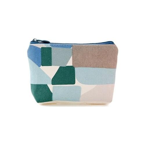 40PCS / LOT Simple Personality Canvas Zero Purse Female Small Fresh Key Storage Bag Girl Mini Cute Coin Purse