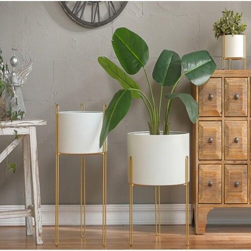 Plant shelf Nordic flower stand solid color iron green plant rack home furnishing sterrace and outdoor garden decoration