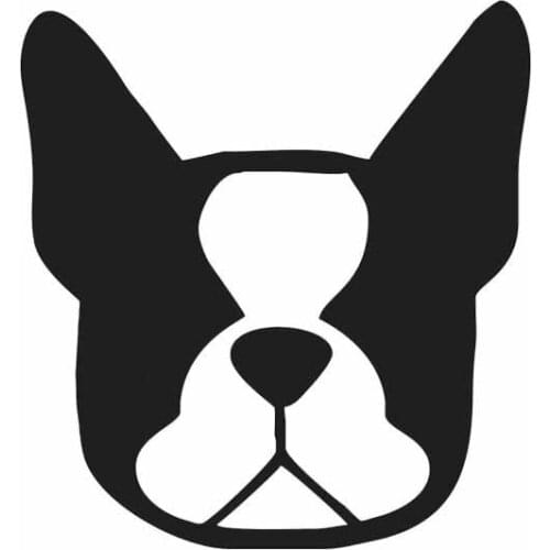 13.1CM*14.1CM Boston Terrier Dog Face Vinyl Animal Pet Sticker