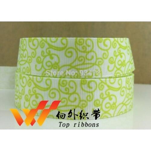 Swirl Ribbon Freeshipping 7/8" 50 yards Fishing ribbon printed grosgrain ribbon 828-D-022