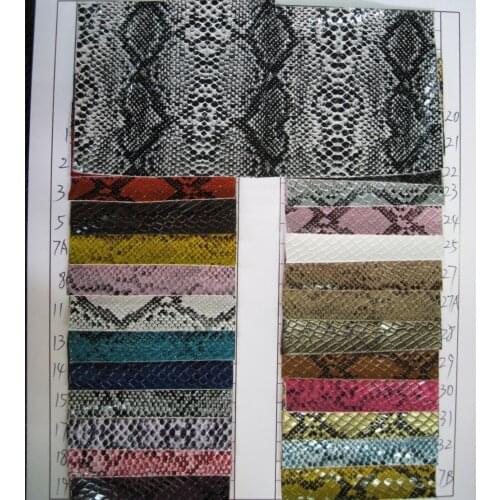 0.7mm Snakeskin pattern pu leather / snake artificial leather / for handbags / Packaging, Shoes, bags, clothing, belts