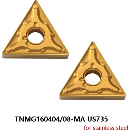 10pcs TNMG 160404 160408 TNMG160404-MA TNMG160408-MA US735 Carbide Inserts for Stainless Steel Turning Tools CNC