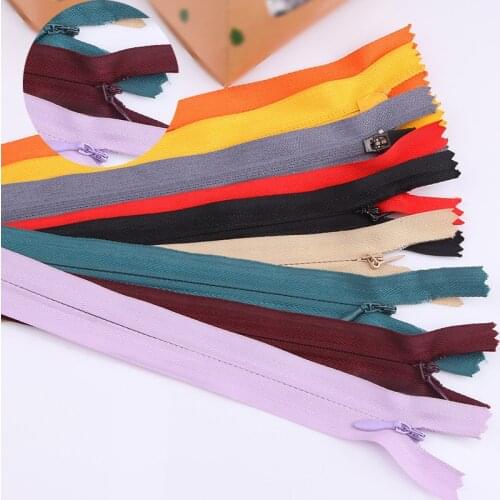 10pcs 3# 28cm Length Closed Nylon Coil Zippers Tailor Trousers Clothing Garment Sewing Handcraft DIY Accessories Various color