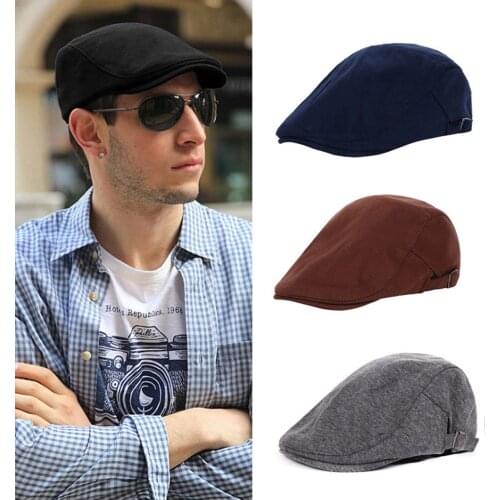 2019 Fashion Classic Vintage Beret Cap Soild Casual Womens Mens Unisex Beret Hat Solid Baseball Flat Cap Topee Headwear Berets