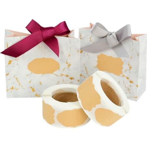 300pcs Kraft Paper Stickers Blank Labels for Jar Candle Glass Bottle Gift Bags Baby Shower Birthday Wedding Party Favors Decor