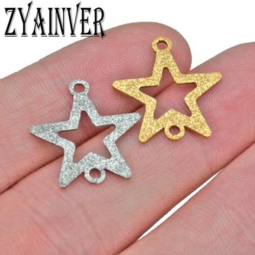 5pcs Stainless Steel Matte Hollow Star Connector Charms Pendant Wholesale DIY Jewelry Making Necklace Bracelet Finding Supplies