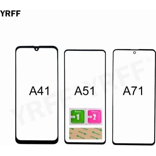 5PCS For Samsung Galaxy A41 A51 A71 Front Glass Panel (No Touch Screen) Outer Glass Cover Assembly Parts