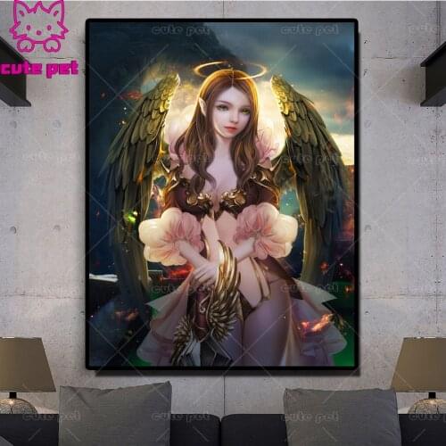 5D diy Diamond Painting wings fairy Cross Stitch Woman angel Crystal Diamond Embroidery mosaic painting handcrafted home Decor