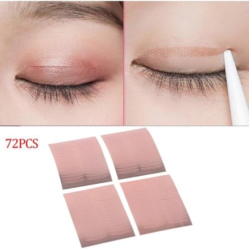 72PCS Invisible Double Eyelid Tape Self-Adhesive Transparent Eyelid Stickers Slim/Wide Waterproof Fiber Stickers For Eyelid