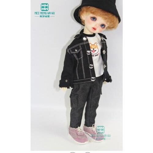 BJD accessories doll clothes fits 27cm-30cm 1/6 BJD doll T-shirt denim back skirt casual trousers