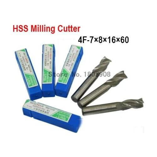 Free delivery 4 slot 10PCS M7.0 high speed steel straight shank vertical milling cutter milling cutter of end milling cutter