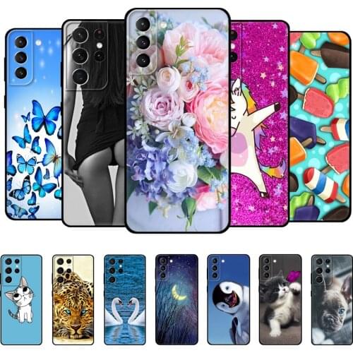 For Samsung Galaxy S21 | S21+ | S21 Ultra 5G Case Back For Samsung S21 plus Phone Cover GalaxyS21 S 21 Silicon black tpu case