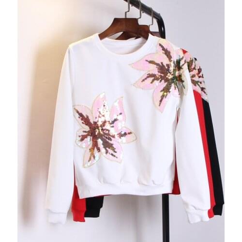 Flowers sequins patch applique Diy fashion garment fabric applique sew on patch 30cm * 30cm