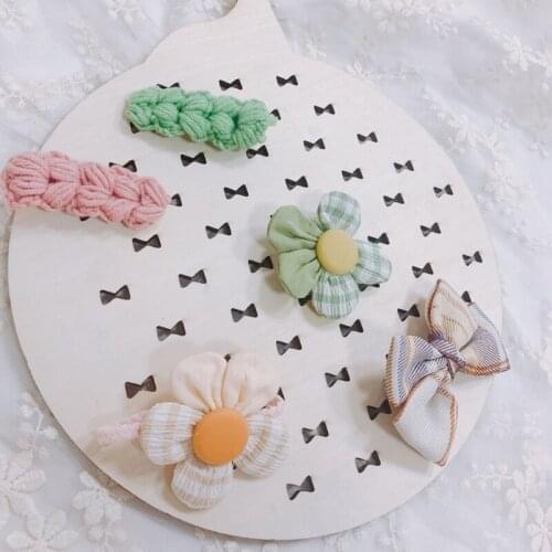Nordic Style Wooden Hair Ties Bowknot Holder Ponytail Scrunchies Storage Organizer Hanging Hook Display Stand Hanger