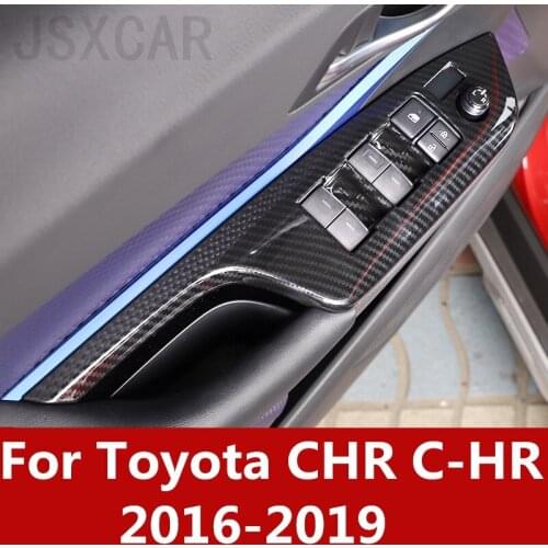 For Toyota CHR C-HR 2016-2019 Car window glass switch button Decorative sticker sequins Door armrest decorative frame Interior