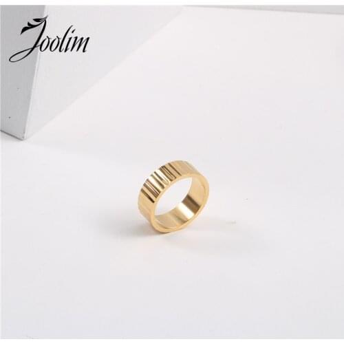 Joolim High End 18K Gold PVD Fashion Board Gears Self-defense Rings for Women Stainless Steel Jewelry Wholesale
