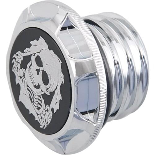 Motorcycle Chrome Aluminum Skull Fuel Gas Tank Oil Cap Cover For Harley Sportster XL 883 1200 Dyna Softail Road King Models