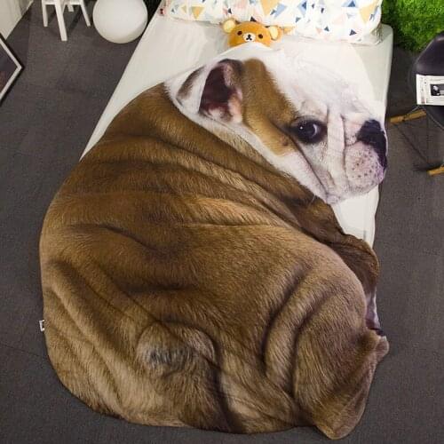 Cartoon Summer Quilt Blankets Dog Cat Animal Bedding Sofa Throw Blanket Bulldog Bed Cover Plaids Bedspreads Home Textile YMQ21