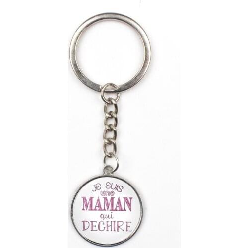 Fashion Merci Maitresse Key Chain Je Suis Une Maman Statement Key Ring bag of charm Variety of Maitresse man Women Jewelry love