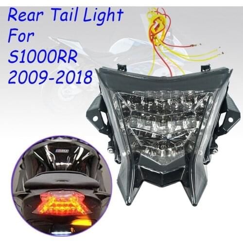 Motorcycle Sequential LED Tail Lights Brake Rear Turn Signals Integrated Light for -BMW S1000R RR HP4 2010-2016 Black