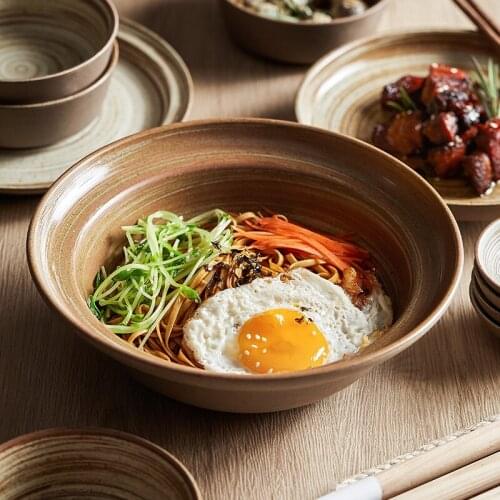 12PCS Dinnerware Set Bowl Soup Bowl Noodle Soup Bowl Porcelain Serving Plate Dinnerware Set Plate Dish Bowl Tableware Set