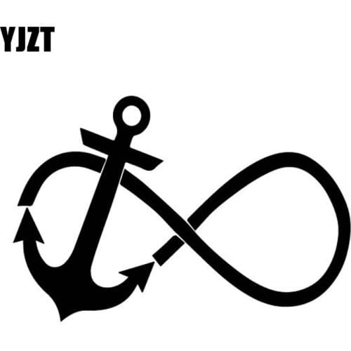 YJZT 13.5CM*9CM Simple Submarine Boat Anchor Ordinary Lovely Vinly Decal Coolest Car Sticker Interesting Black/Silver C27-0565