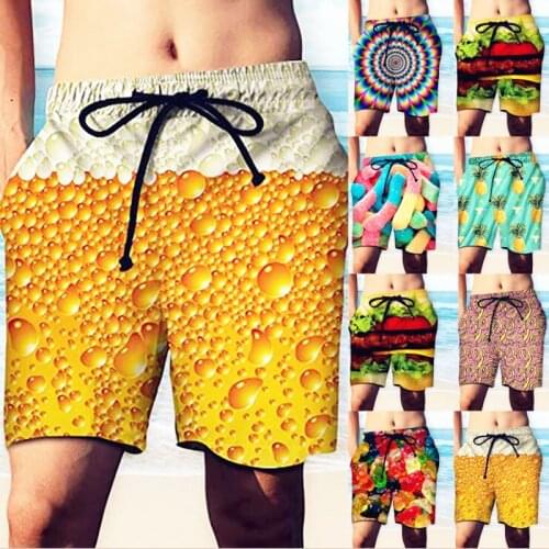 Summer New Men Shorts Beach Short Breathable Quick Dry Casual Trouser Loose Casual Swimwear Hawaii Printing Shorts Man Plus Size