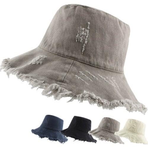 Bucket Hat Womens Summer Simple Casual Hat Bucket Hat Foldable Washing Cloth Cap