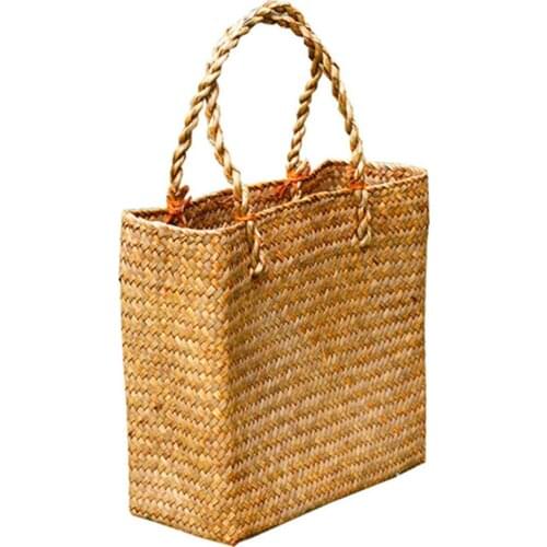 Shopping Bag Retro Handmade Woven Tote Bag Shopping Hand Bags For Beach Travel Bag Womens Handbags Tote Bags Shoulder Handbag