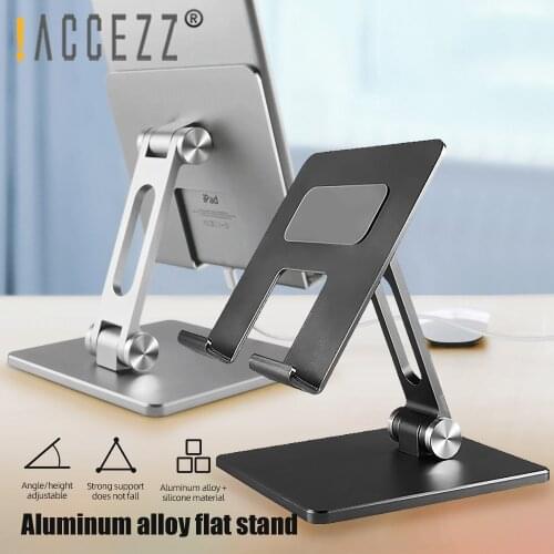 !ACCEZZ Upgrade Foldable Phone Tablet Stand Holder Metal Desk Mobile Phone Holder Adjustable For iPhone 11 Pro Max iPad Samsung