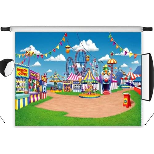 Polyester Backdrop Background Photography Studio Props Childrens Amusement Park Photographic Photo Seamless Washable No Crease