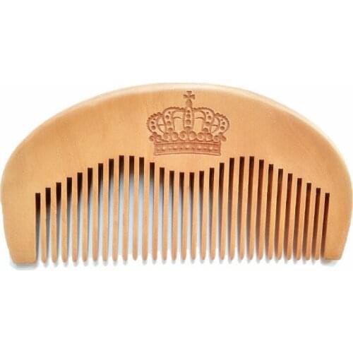 Half Moon Peach Pocket Beard KING Beard Comb Small Peach Wood Hair Brush Comb Make Up Tool For Men