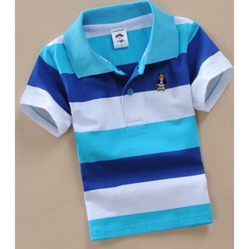 School Polo Shirts 2020 Summer Childrens Short Sleeve Boys Polo Shirt Striped Kids Boy Tops tees Cotton Girls Boys Polo Shirts