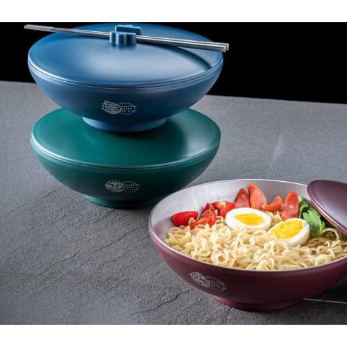 316Stainless Steel with Lid Chopsticks Hat Personality Art Japanese-style Bowl Hand-Pulled Noodle Dinner Multifunction 2020NEW