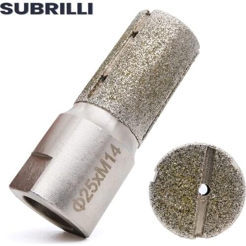 SUBRILLI 1” Electroplated Diamond Drum Wheel 25mm Diamond Finger Bit Coarse Grinding Zero Tolerance Stone Marble Granite Concret