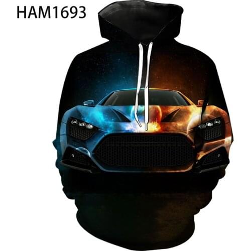 Neon Car3D Printing Hoodie Mens and Womens Spring and Summer New Sports Shirt Childrens Animation Fashion Cool Casual Pullove