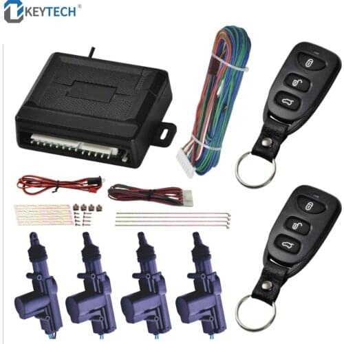 OkeyTech Universal Car Power Door Lock Actuator 12V Motor (4 Pack) Car Auto Remote 4 Door Bracket Keyless Entry System