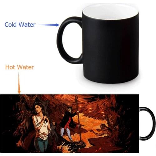 Custom Magic Mugs Dylan Dog Coffee Milk Hot Cold Heat Sensitive Color Changing Black and White 12 Oz Ceramic Mug
