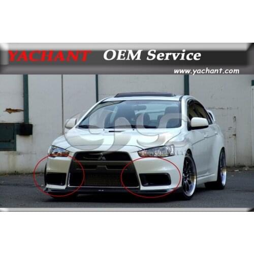 Car-Styling Carbon Fiber Air Ducts Fit For 2008-2010 Mitsubishi Lancer Evolution EVO 10 X RA Style Front Bumper Side Air Duct