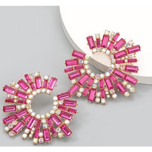 Aretes Statement Jewelry Accessories Womens Shiny Rhinestone Drop Earrings Modern Girls Fashion Jewelry Accessories Hot Sale