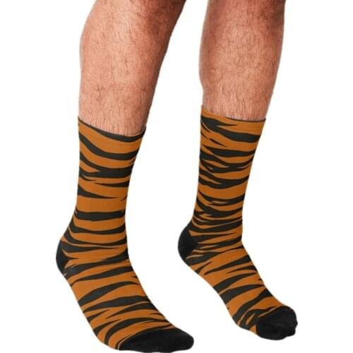 2021 Funny Mens socks Tiger Stripe ferocious Pattern Printed hip hop Men Happy Socks cute boys street style Crazy Socks for men