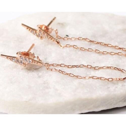 Women Handmade Rose Gold Flash Diamond Zircon Earring, Handmade 925Silver Woman Earring,Handmade Zircon Women Earring