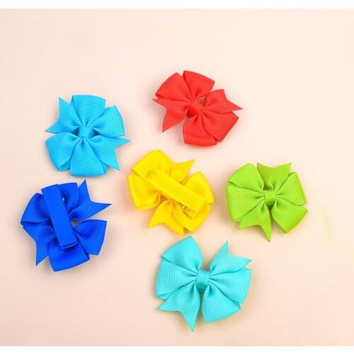 40Colors 1Piece Candy Color Baby Mini Bowknot Hair Clips For Cute Girls Safety Hairpins Barrettes Headwear Kids Hair Accessories