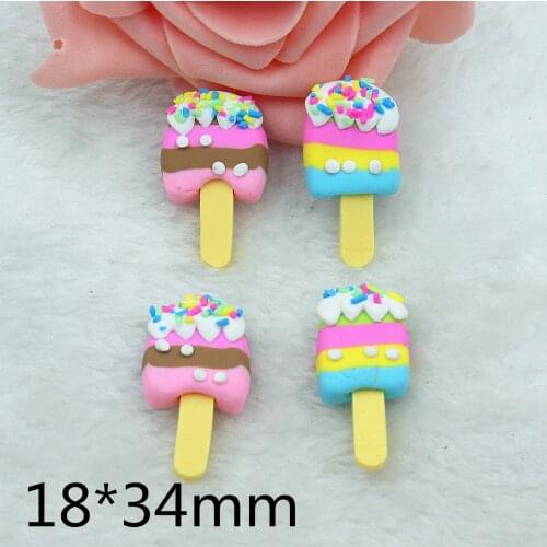 30pcs/lot kawaii ploymer clay icecream for kids phonecase mix colors about 18*34MM