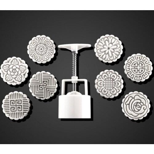 75g Hand Press Mooncake Press Mold 3D Pattern Press Stamp Cookies Chocolate Cutter Round For DIY Mooncake Making Cake Tool