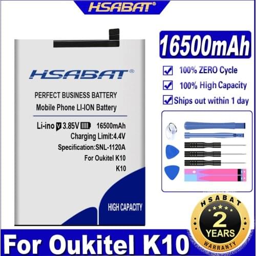 HSABAT 16500mAh Battery for Oukitel K10 free tools + sticker